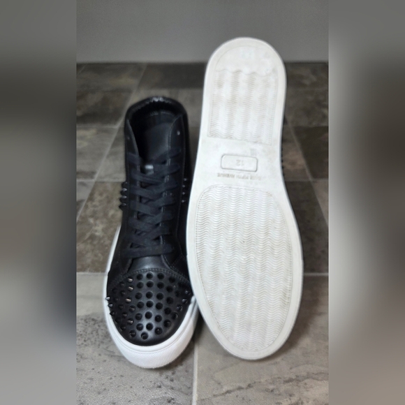 SAKS FIFTH AVENUE WENTWORTH STUDDED LEATHER HIGH TOP SNEAKERS. - Picture 7 of 8